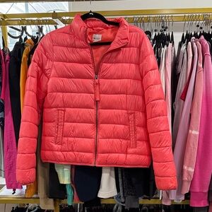 STYLUS Coral Pink Quilted Puffer Jacket